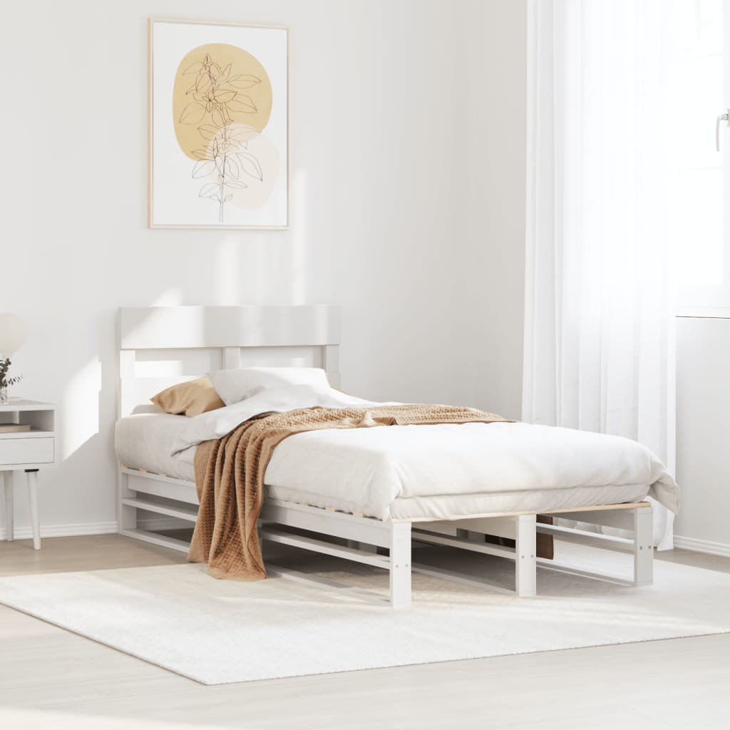 Bedframe zonder matras massief grenenhout wit 90x190 cm Bedden & bedframes | Creëer jouw Trendy Thuis | Gratis bezorgd & Retour | Trendy.nl