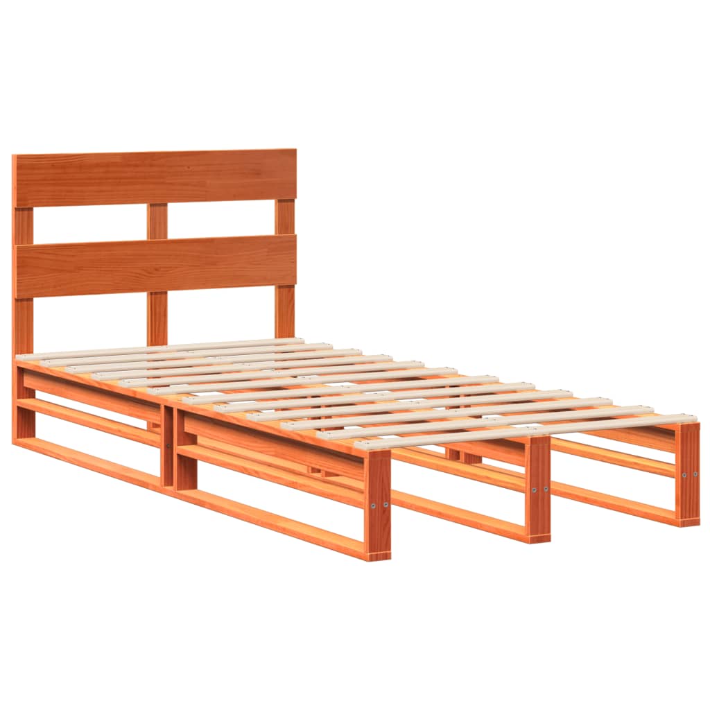 Bedframe zonder matras massief grenenhout wasbruin 90x190 cm Bedden & bedframes | Creëer jouw Trendy Thuis | Gratis bezorgd & Retour | Trendy.nl