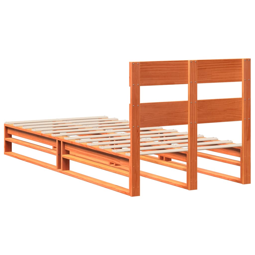 Bedframe zonder matras massief grenenhout wasbruin 90x190 cm Bedden & bedframes | Creëer jouw Trendy Thuis | Gratis bezorgd & Retour | Trendy.nl