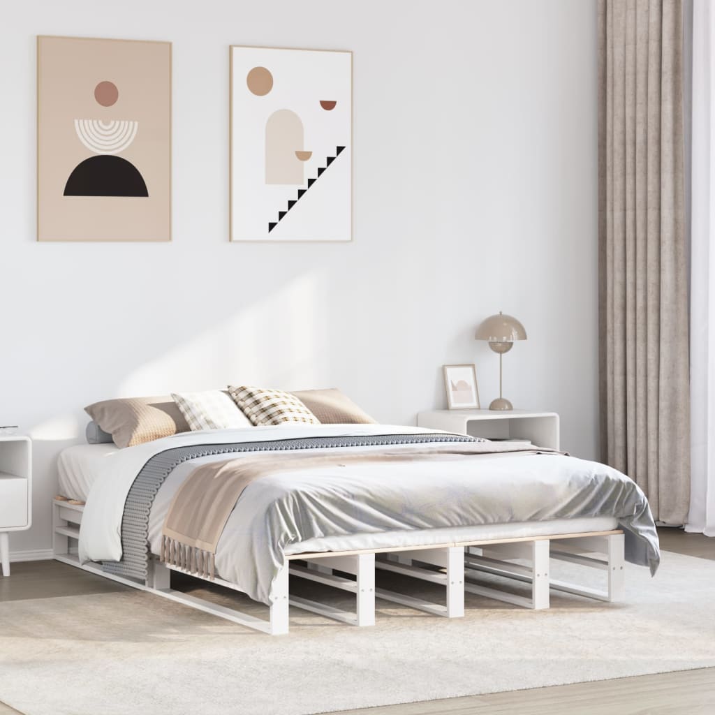 Bedframe zonder matras massief grenenhout wit 120x190 cm Bedden & bedframes | Creëer jouw Trendy Thuis | Gratis bezorgd & Retour | Trendy.nl