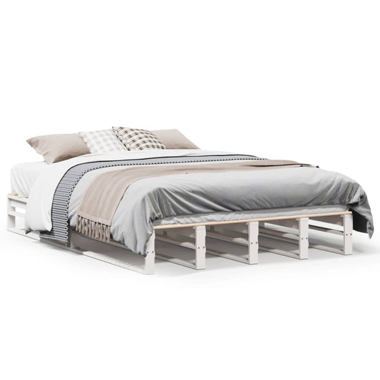 Bedframe zonder matras massief grenenhout wit 120x190 cm Bedden & bedframes | Creëer jouw Trendy Thuis | Gratis bezorgd & Retour | Trendy.nl