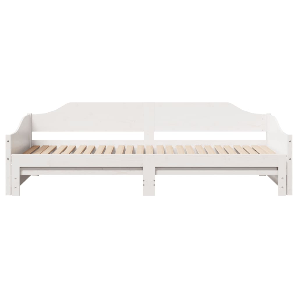 Slaapbank met onderschuifbed 90x190 cm massief grenenhout wit Bedden & bedframes | Creëer jouw Trendy Thuis | Gratis bezorgd & Retour | Trendy.nl