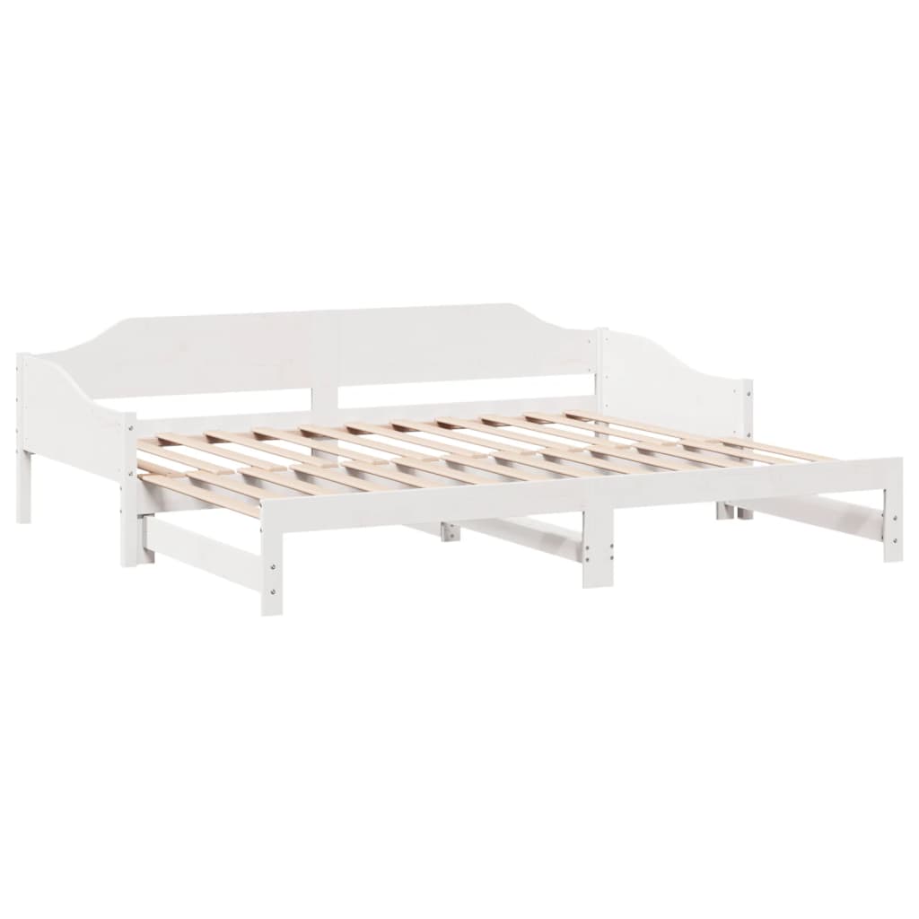 Slaapbank met onderschuifbed 90x190 cm massief grenenhout wit Bedden & bedframes | Creëer jouw Trendy Thuis | Gratis bezorgd & Retour | Trendy.nl