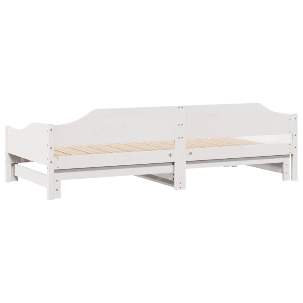 Slaapbank met onderschuifbed 90x190 cm massief grenenhout wit Bedden & bedframes | Creëer jouw Trendy Thuis | Gratis bezorgd & Retour | Trendy.nl