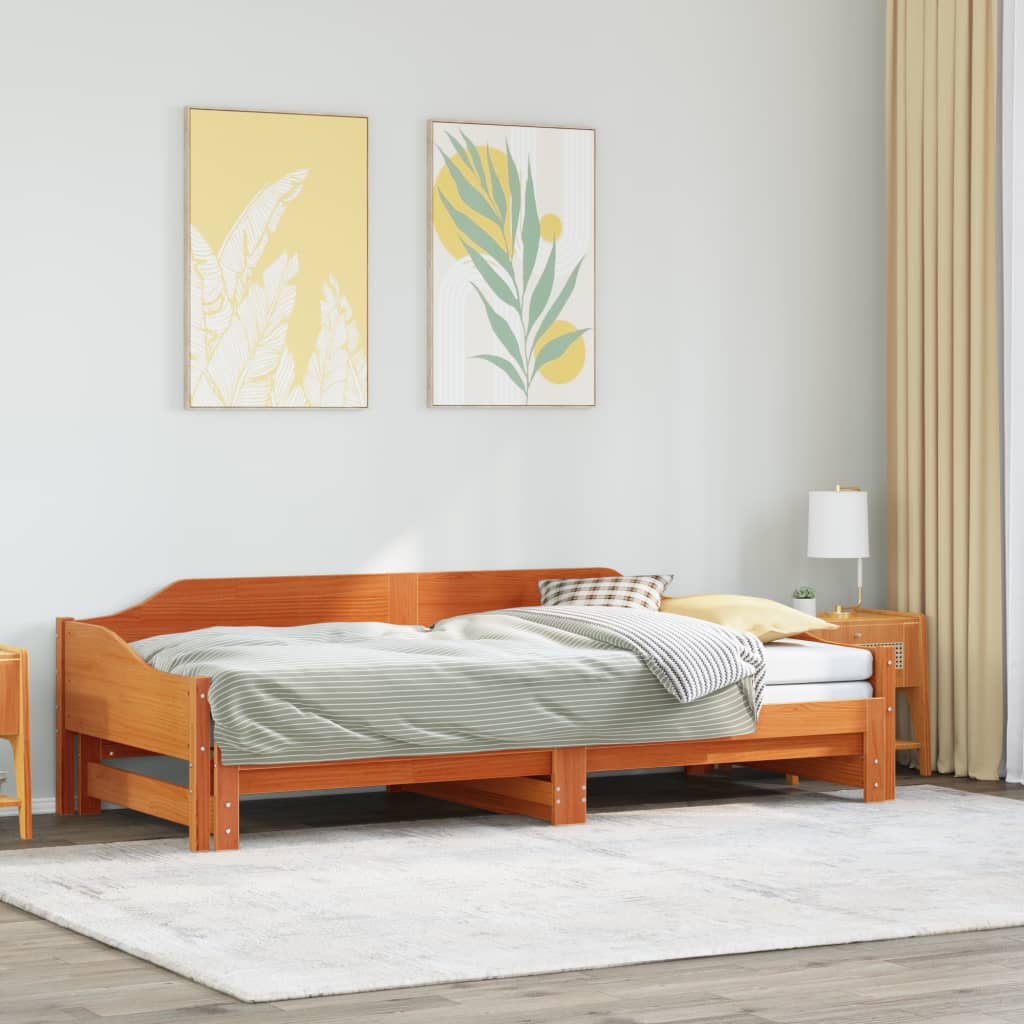 Slaapbank met onderschuifbed 90x190 cm massief grenenhout Bedden & bedframes | Creëer jouw Trendy Thuis | Gratis bezorgd & Retour | Trendy.nl