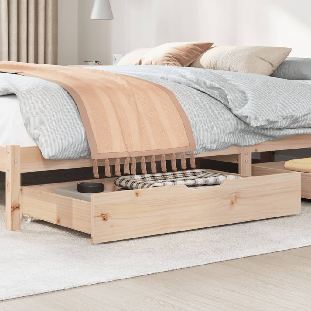 Bedlades 2 st met wieltjes 95x55x16 cm massief grenenhout Opbergladen voor huishoudelijke artikelen | Creëer jouw Trendy Thuis | Gratis bezorgd & Retour | Trendy.nl