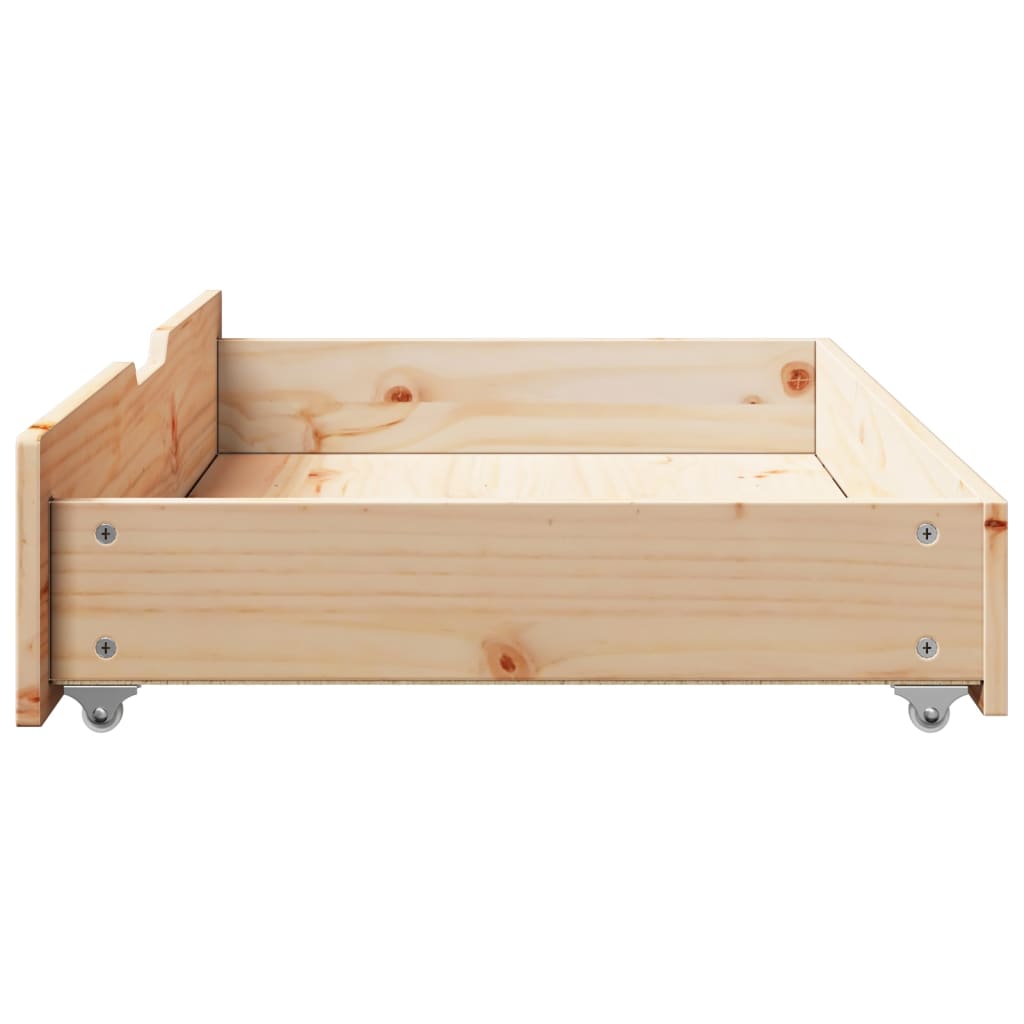 Bedlades 2 st met wieltjes 95x55x16 cm massief grenenhout Opbergladen voor huishoudelijke artikelen | Creëer jouw Trendy Thuis | Gratis bezorgd & Retour | Trendy.nl