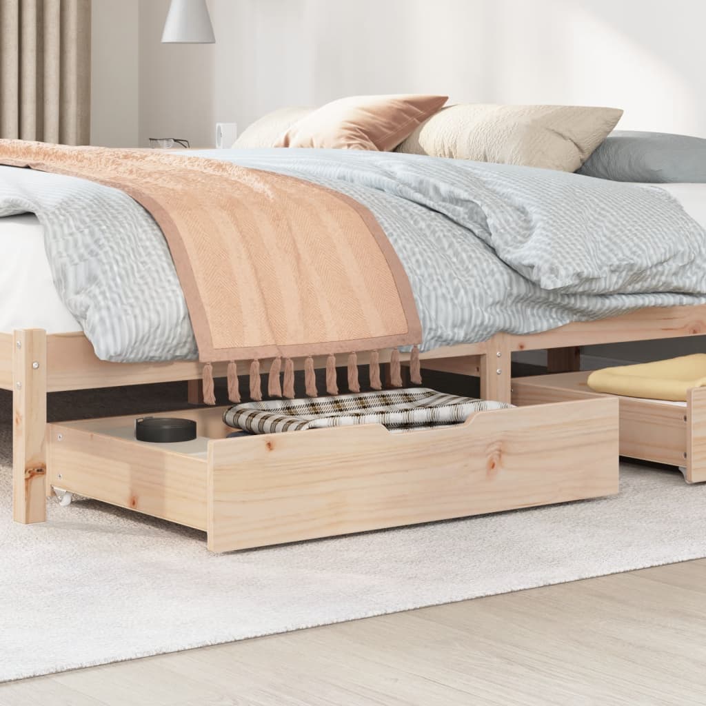 Bedlades 2 st met wieltjes 85x55x16 cm massief grenenhout Opbergladen voor huishoudelijke artikelen | Creëer jouw Trendy Thuis | Gratis bezorgd & Retour | Trendy.nl