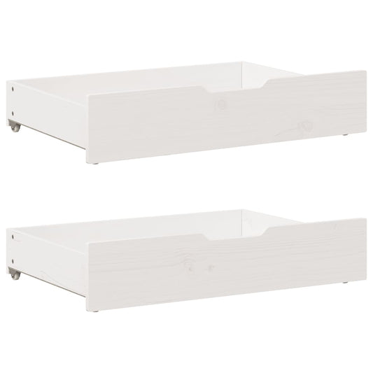 Bedlades 2 st 85x55x16 cm massief grenenhout wit Opbergladen voor huishoudelijke artikelen | Creëer jouw Trendy Thuis | Gratis bezorgd & Retour | Trendy.nl