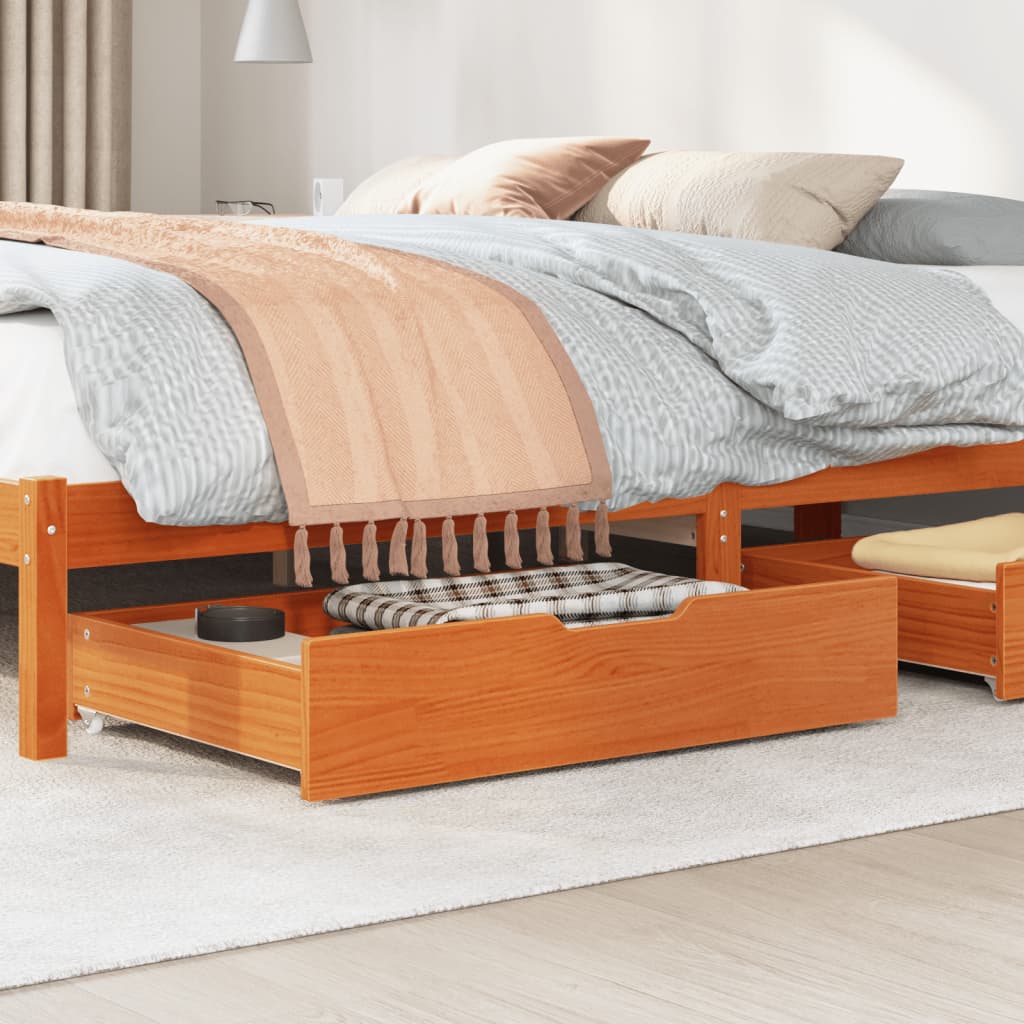 Bedlades 2 st 85x55x16 massief grenenhout wasbruin Opbergladen voor huishoudelijke artikelen | Creëer jouw Trendy Thuis | Gratis bezorgd & Retour | Trendy.nl