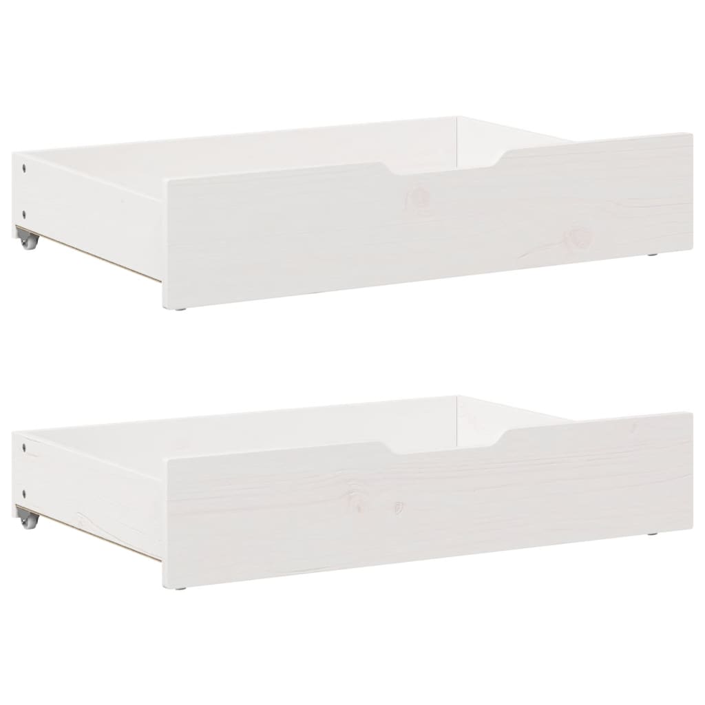 Bedlades 2 st 80x55x16 cm massief grenenhout wit Opbergladen voor huishoudelijke artikelen | Creëer jouw Trendy Thuis | Gratis bezorgd & Retour | Trendy.nl