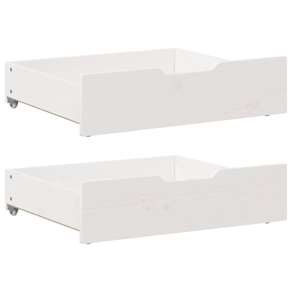 Bedlades 2 st 75x55x16 cm massief grenenhout wit Opbergladen voor huishoudelijke artikelen | Creëer jouw Trendy Thuis | Gratis bezorgd & Retour | Trendy.nl