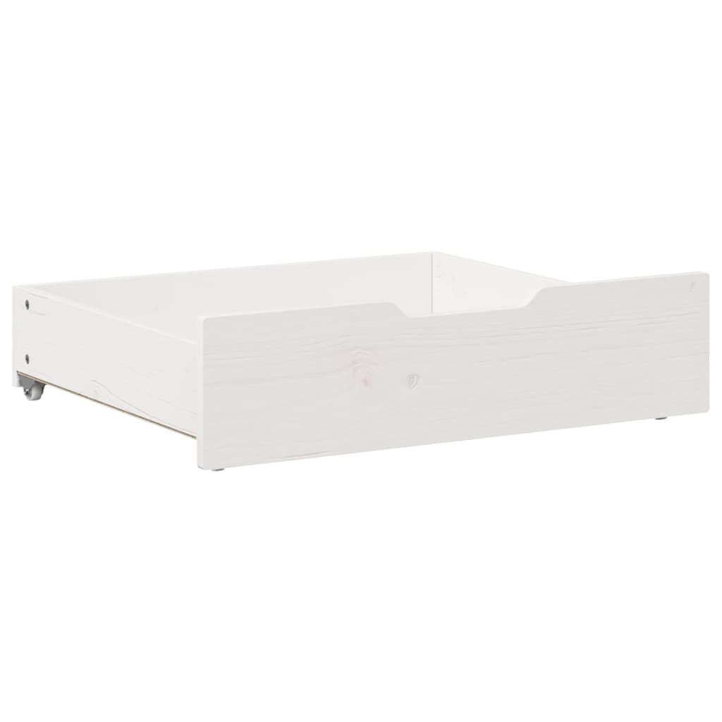 Bedlades 2 st 75x55x16 cm massief grenenhout wit Opbergladen voor huishoudelijke artikelen | Creëer jouw Trendy Thuis | Gratis bezorgd & Retour | Trendy.nl