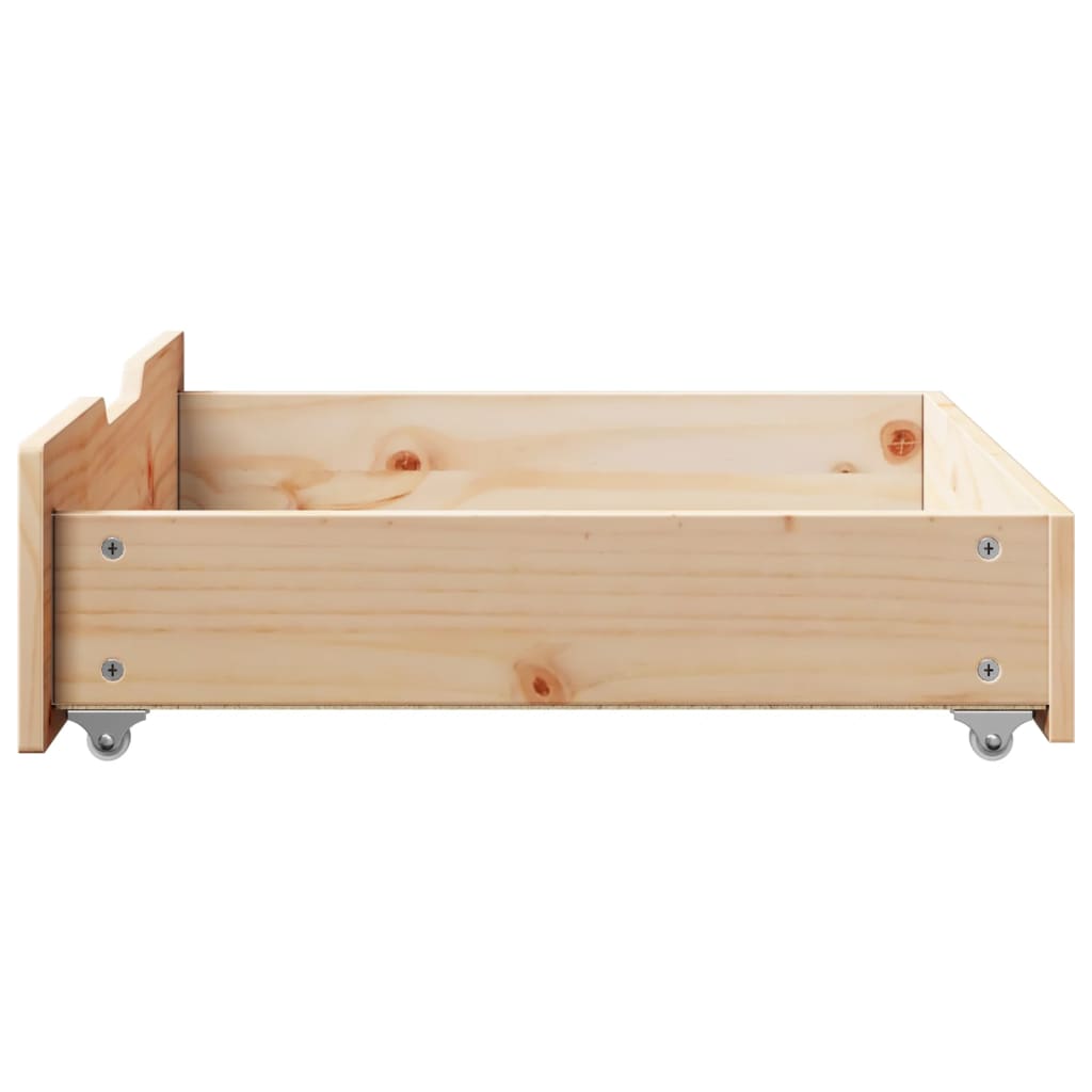 Bedlades 2 st met wieltjes 65x55x16 cm massief grenenhout Opbergladen voor huishoudelijke artikelen | Creëer jouw Trendy Thuis | Gratis bezorgd & Retour | Trendy.nl