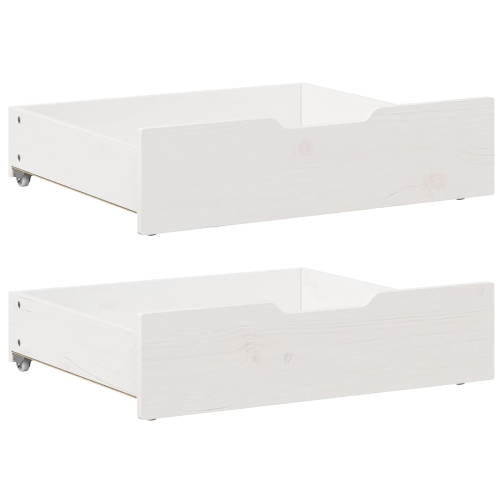 Bedlades 2 st 65x55x16 cm massief grenenhout wit Opbergladen voor huishoudelijke artikelen | Creëer jouw Trendy Thuis | Gratis bezorgd & Retour | Trendy.nl