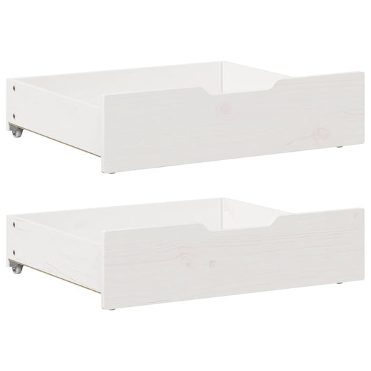 Bedlades 2 st 65x55x16 cm massief grenenhout wit Opbergladen voor huishoudelijke artikelen | Creëer jouw Trendy Thuis | Gratis bezorgd & Retour | Trendy.nl