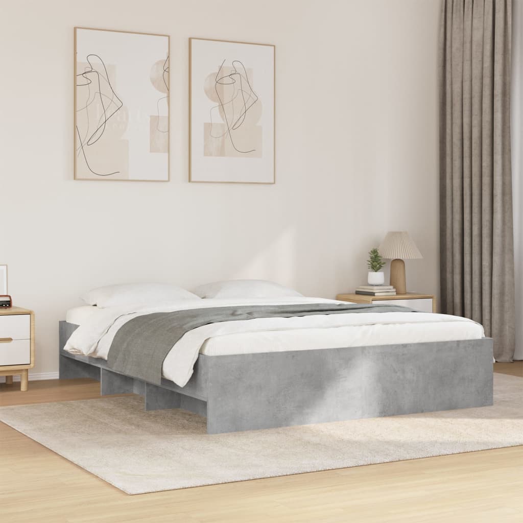 Bedframe bewerkt hout betongrijs 160x200 cm Bedden & bedframes | Creëer jouw Trendy Thuis | Gratis bezorgd & Retour | Trendy.nl