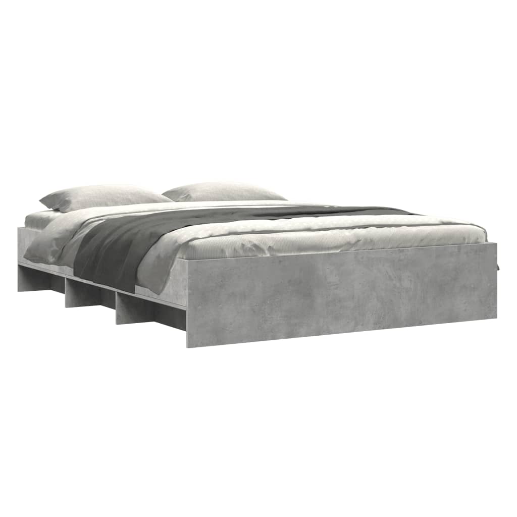 Bedframe bewerkt hout betongrijs 160x200 cm Bedden & bedframes | Creëer jouw Trendy Thuis | Gratis bezorgd & Retour | Trendy.nl