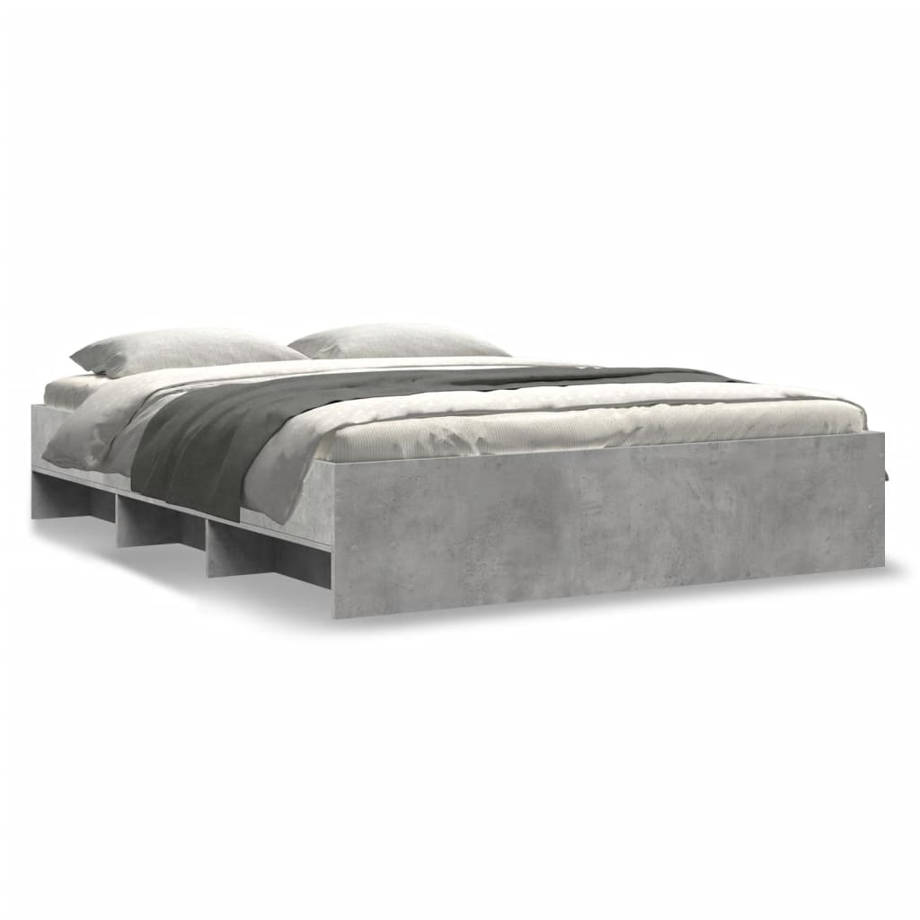 Bedframe bewerkt hout betongrijs 160x200 cm Bedden & bedframes | Creëer jouw Trendy Thuis | Gratis bezorgd & Retour | Trendy.nl