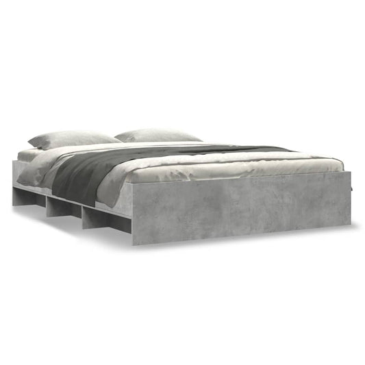 Bedframe bewerkt hout betongrijs 150x200 cm Bedden & bedframes | Creëer jouw Trendy Thuis | Gratis bezorgd & Retour | Trendy.nl