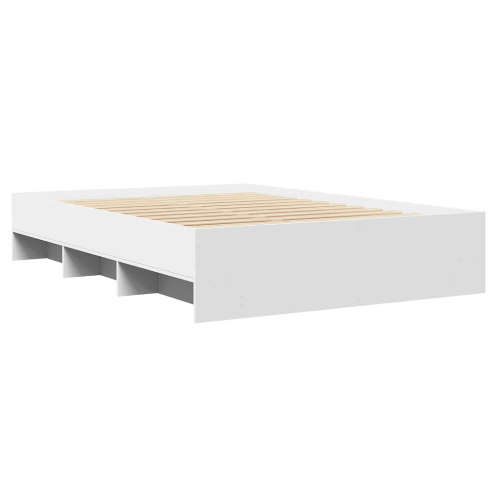 Bedframe bewerkt hout wit 140x200 cm Bedden & bedframes | Creëer jouw Trendy Thuis | Gratis bezorgd & Retour | Trendy.nl