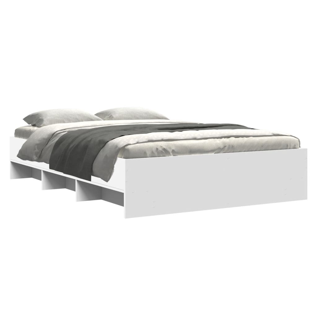 Bedframe bewerkt hout wit 140x200 cm Bedden & bedframes | Creëer jouw Trendy Thuis | Gratis bezorgd & Retour | Trendy.nl