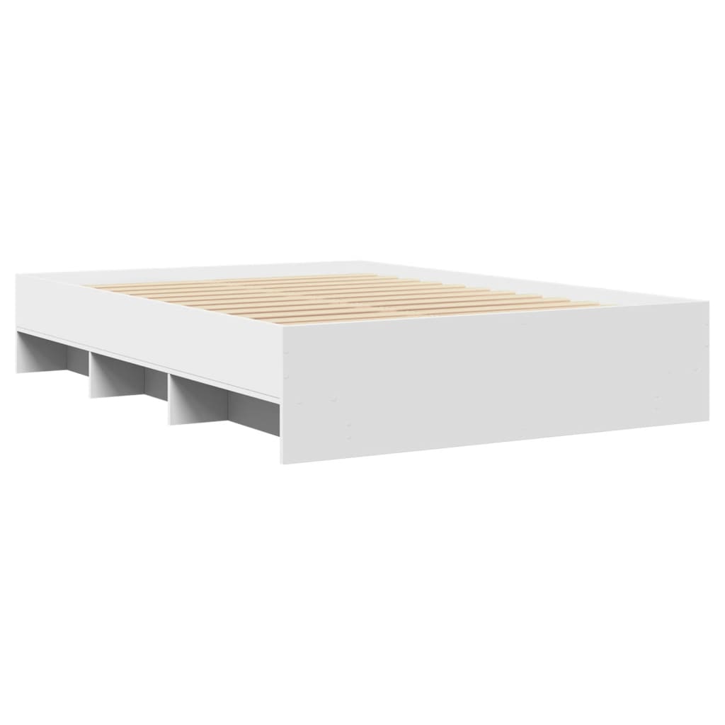 Bedframe bewerkt hout wit 140x200 cm Bedden & bedframes | Creëer jouw Trendy Thuis | Gratis bezorgd & Retour | Trendy.nl