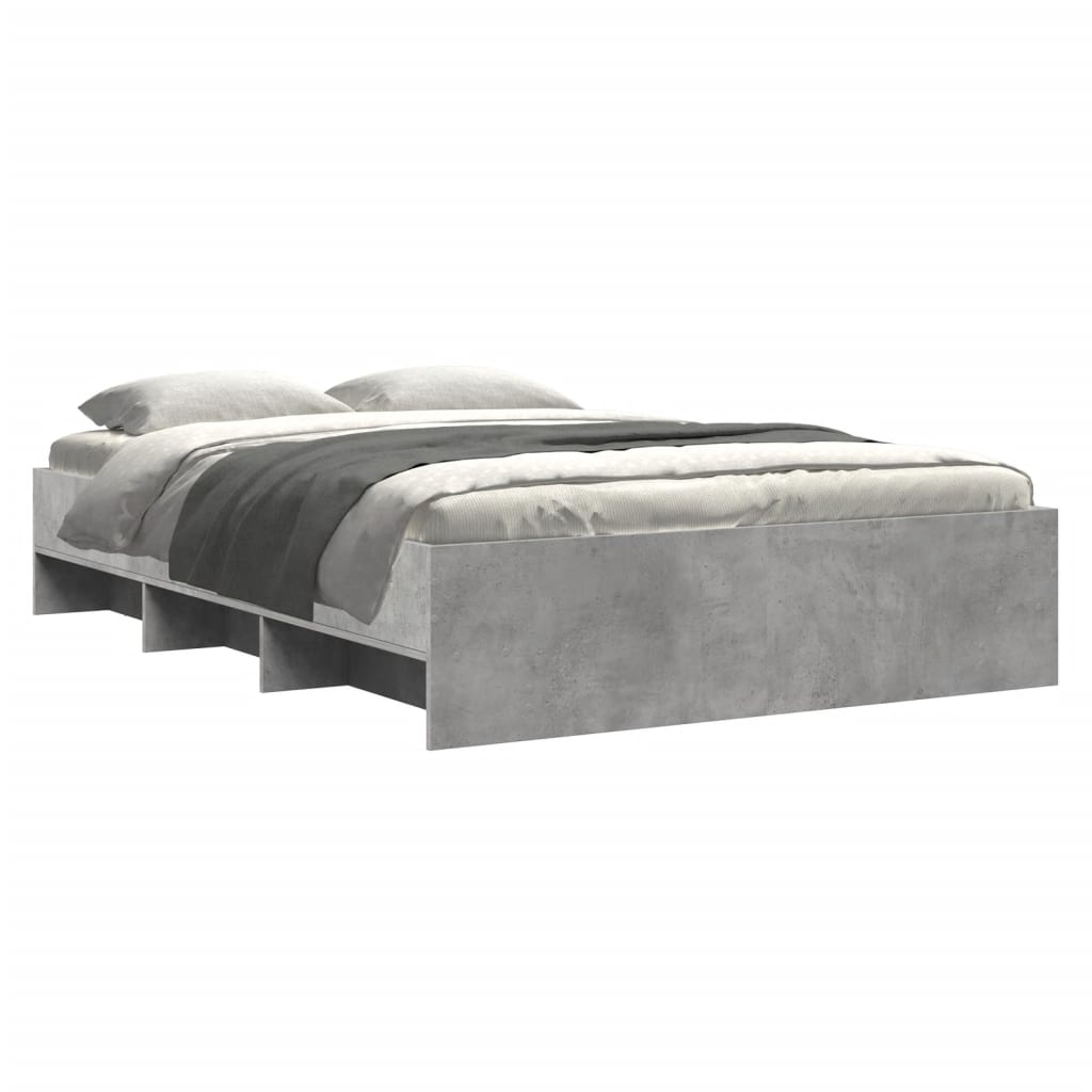 Bedframe bewerkt hout betongrijs 140x200 cm Bedden & bedframes | Creëer jouw Trendy Thuis | Gratis bezorgd & Retour | Trendy.nl