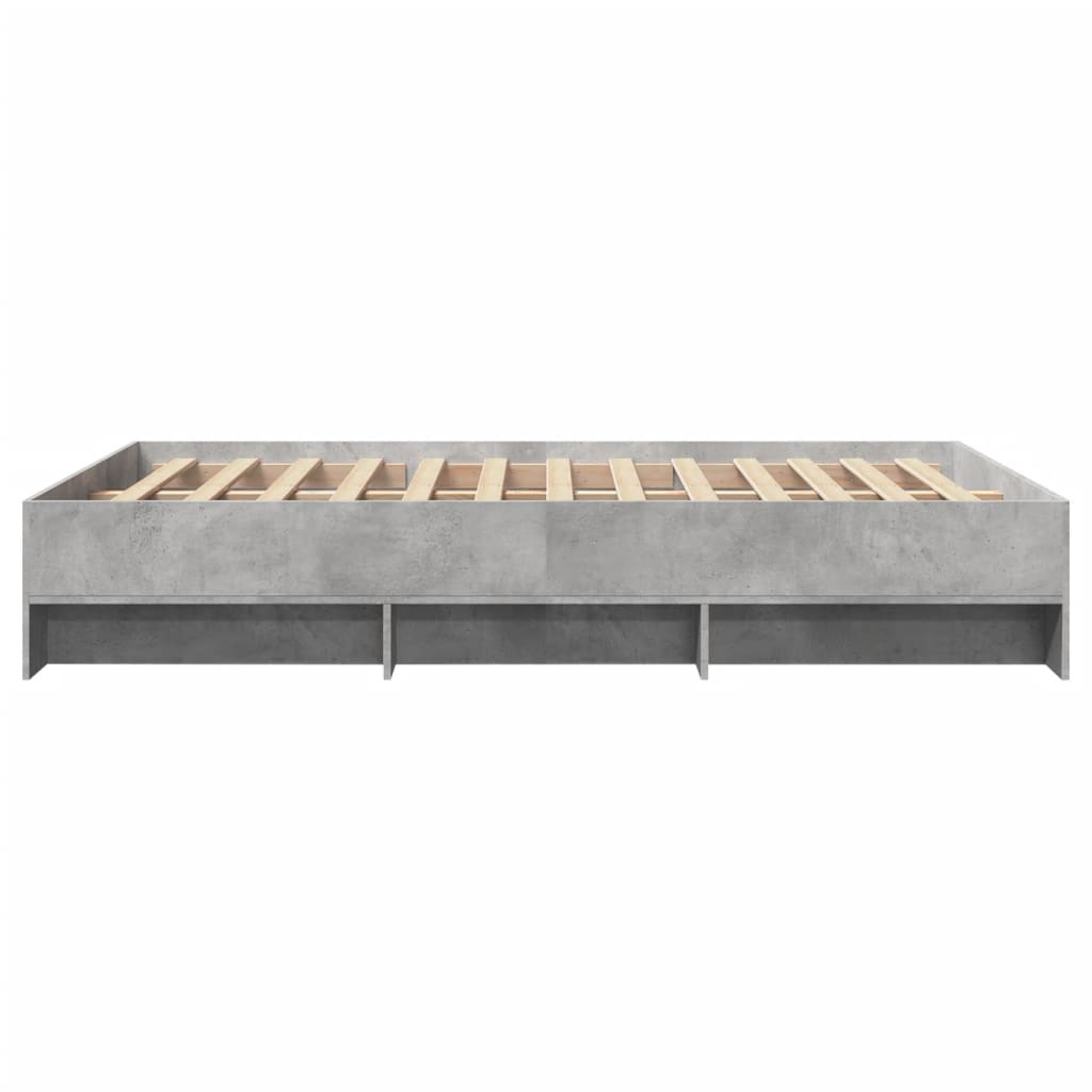 Bedframe bewerkt hout betongrijs 140x200 cm Bedden & bedframes | Creëer jouw Trendy Thuis | Gratis bezorgd & Retour | Trendy.nl