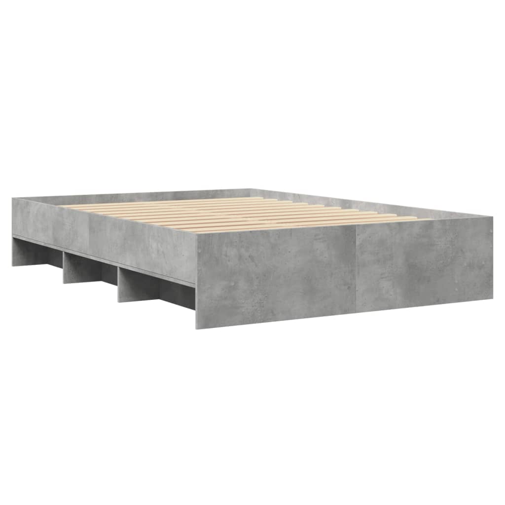 Bedframe bewerkt hout betongrijs 140x200 cm Bedden & bedframes | Creëer jouw Trendy Thuis | Gratis bezorgd & Retour | Trendy.nl