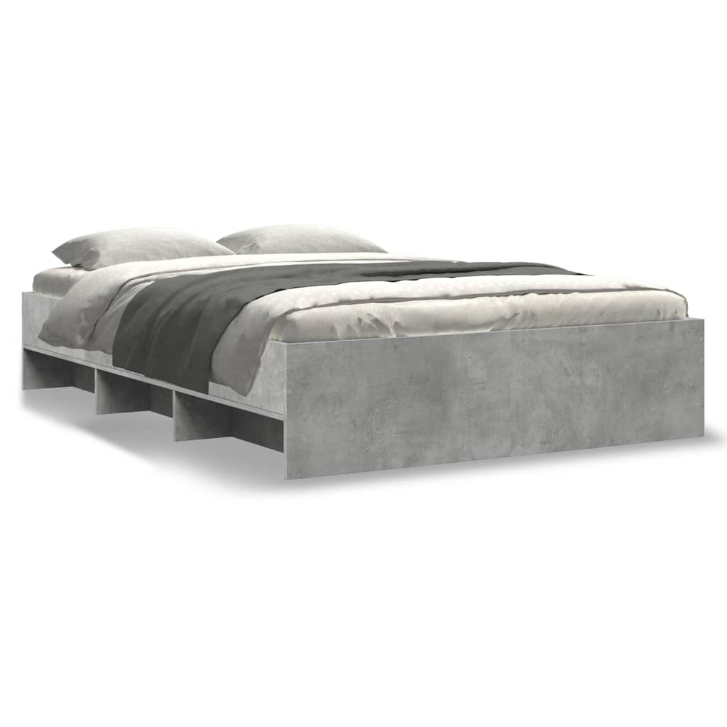 Bedframe bewerkt hout betongrijs 140x200 cm Bedden & bedframes | Creëer jouw Trendy Thuis | Gratis bezorgd & Retour | Trendy.nl