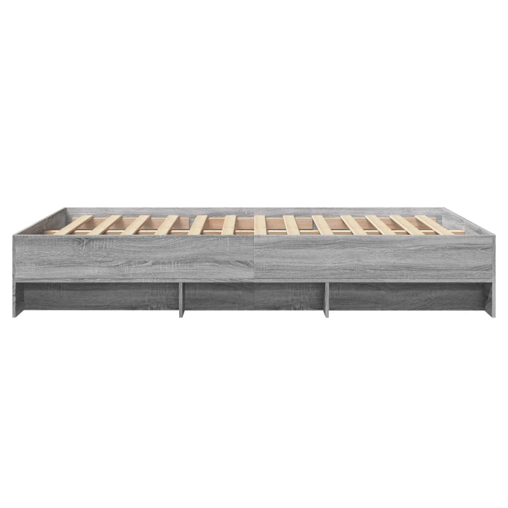 Bedframe bewerkt hout grijs sonoma eikenkleurig 140x200 cm Bedden & bedframes | Creëer jouw Trendy Thuis | Gratis bezorgd & Retour | Trendy.nl