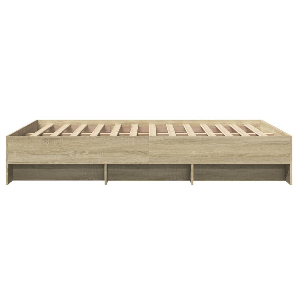 Bedframe bewerkt hout sonoma eikenkleurig 120x200 cm Bedden & bedframes | Creëer jouw Trendy Thuis | Gratis bezorgd & Retour | Trendy.nl