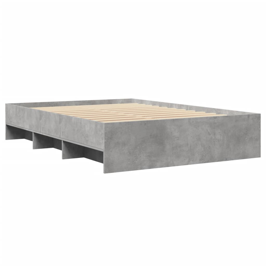 Bedframe bewerkt hout betongrijs 120x200 cm Bedden & bedframes | Creëer jouw Trendy Thuis | Gratis bezorgd & Retour | Trendy.nl