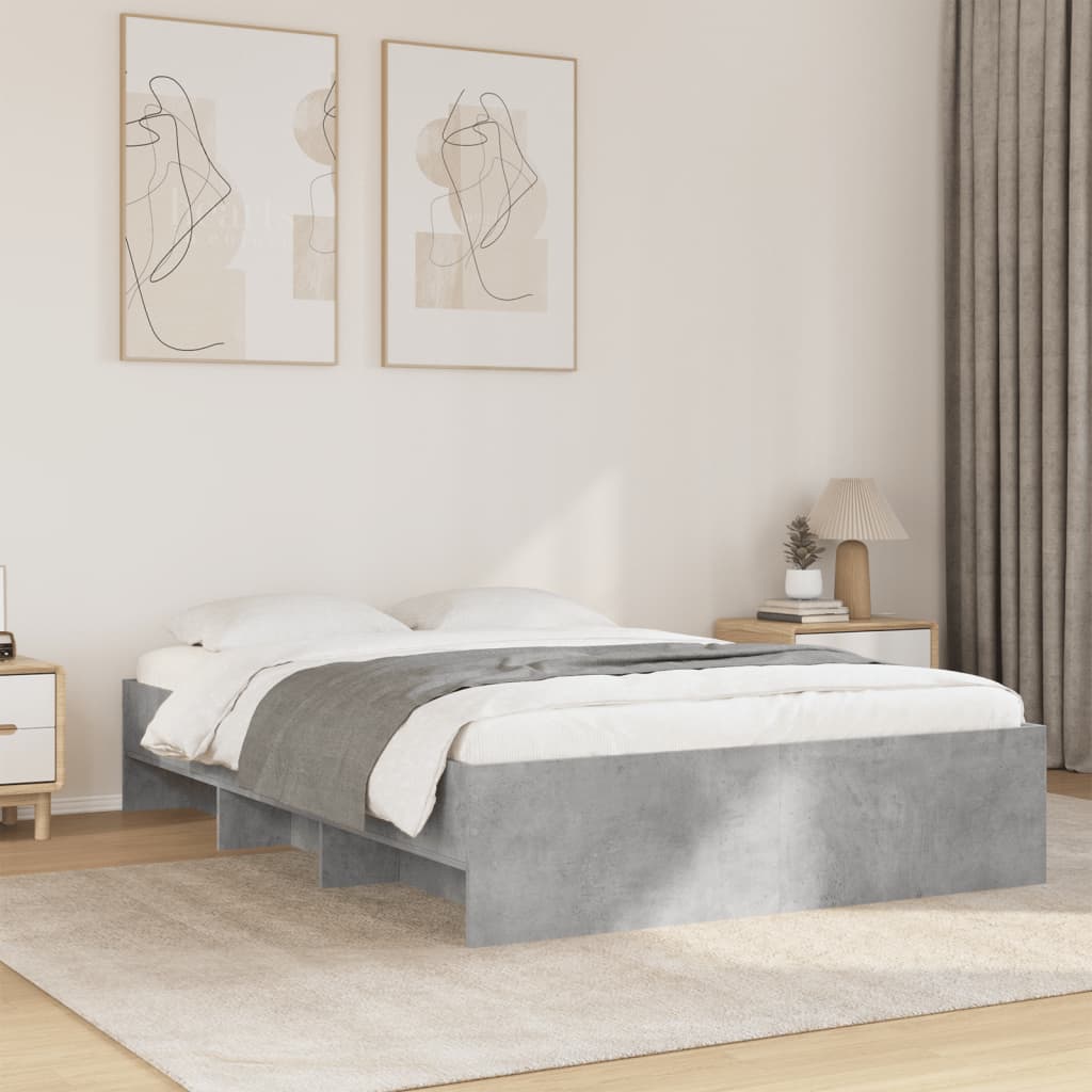 Bedframe bewerkt hout betongrijs 120x200 cm Bedden & bedframes | Creëer jouw Trendy Thuis | Gratis bezorgd & Retour | Trendy.nl