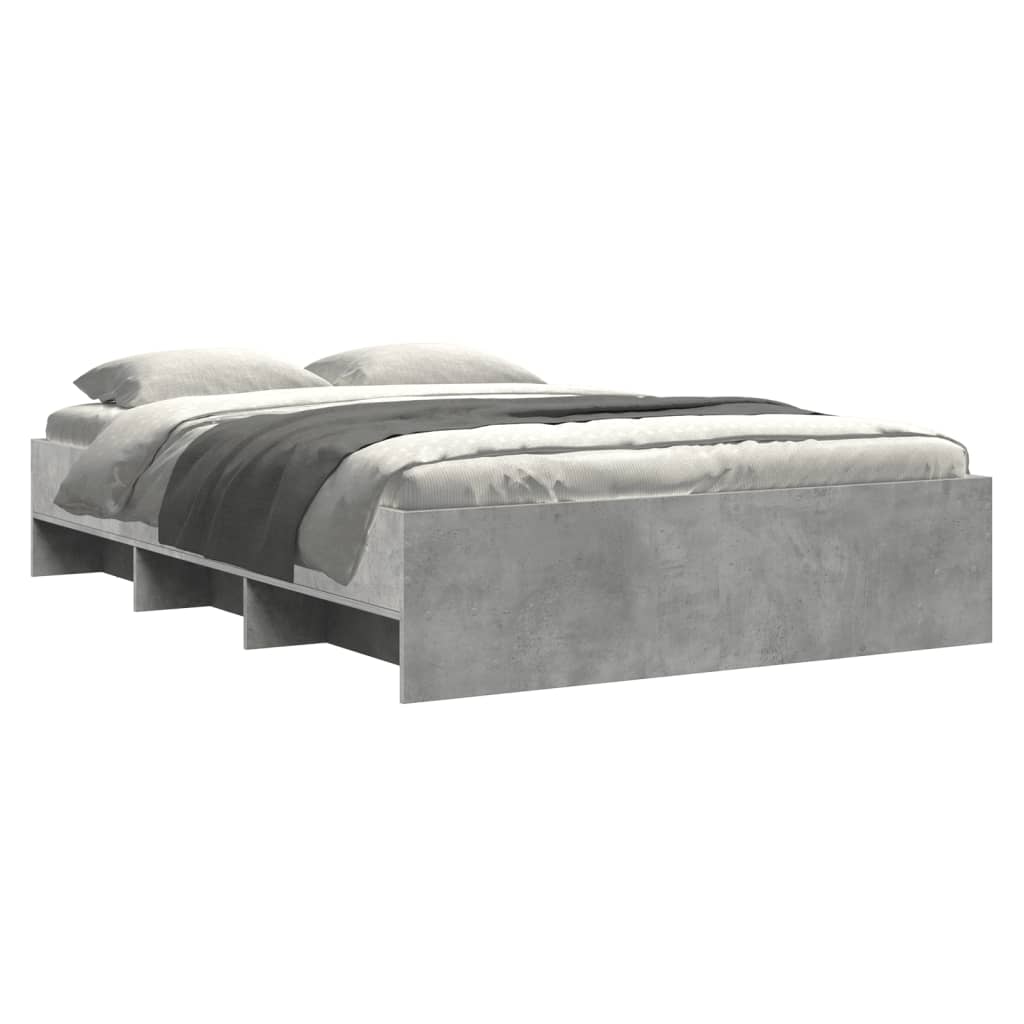 Bedframe bewerkt hout betongrijs 120x200 cm Bedden & bedframes | Creëer jouw Trendy Thuis | Gratis bezorgd & Retour | Trendy.nl