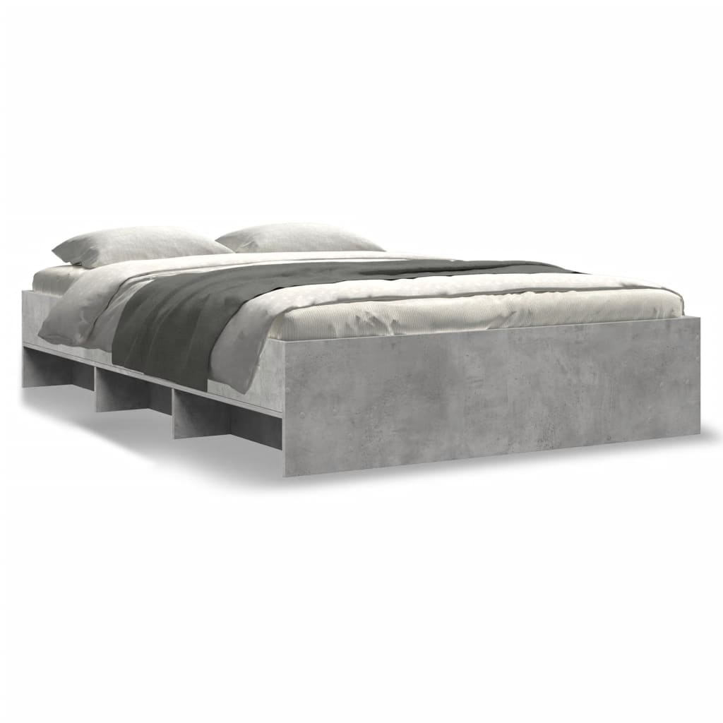 Bedframe bewerkt hout betongrijs 120x200 cm Bedden & bedframes | Creëer jouw Trendy Thuis | Gratis bezorgd & Retour | Trendy.nl