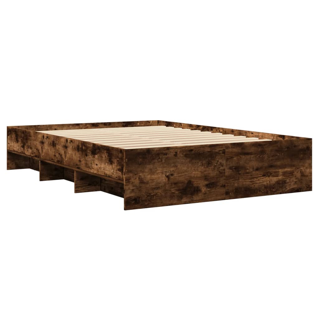 Bedframe bewerkt hout gerookt eikenkleurig 120x200 cm Bedden & bedframes | Creëer jouw Trendy Thuis | Gratis bezorgd & Retour | Trendy.nl