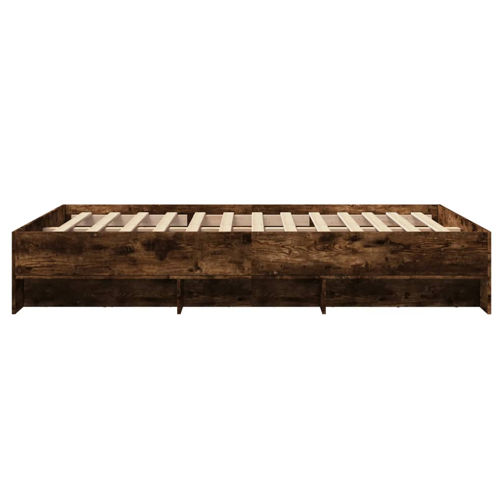 Bedframe bewerkt hout gerookt eikenkleurig 120x200 cm Bedden & bedframes | Creëer jouw Trendy Thuis | Gratis bezorgd & Retour | Trendy.nl