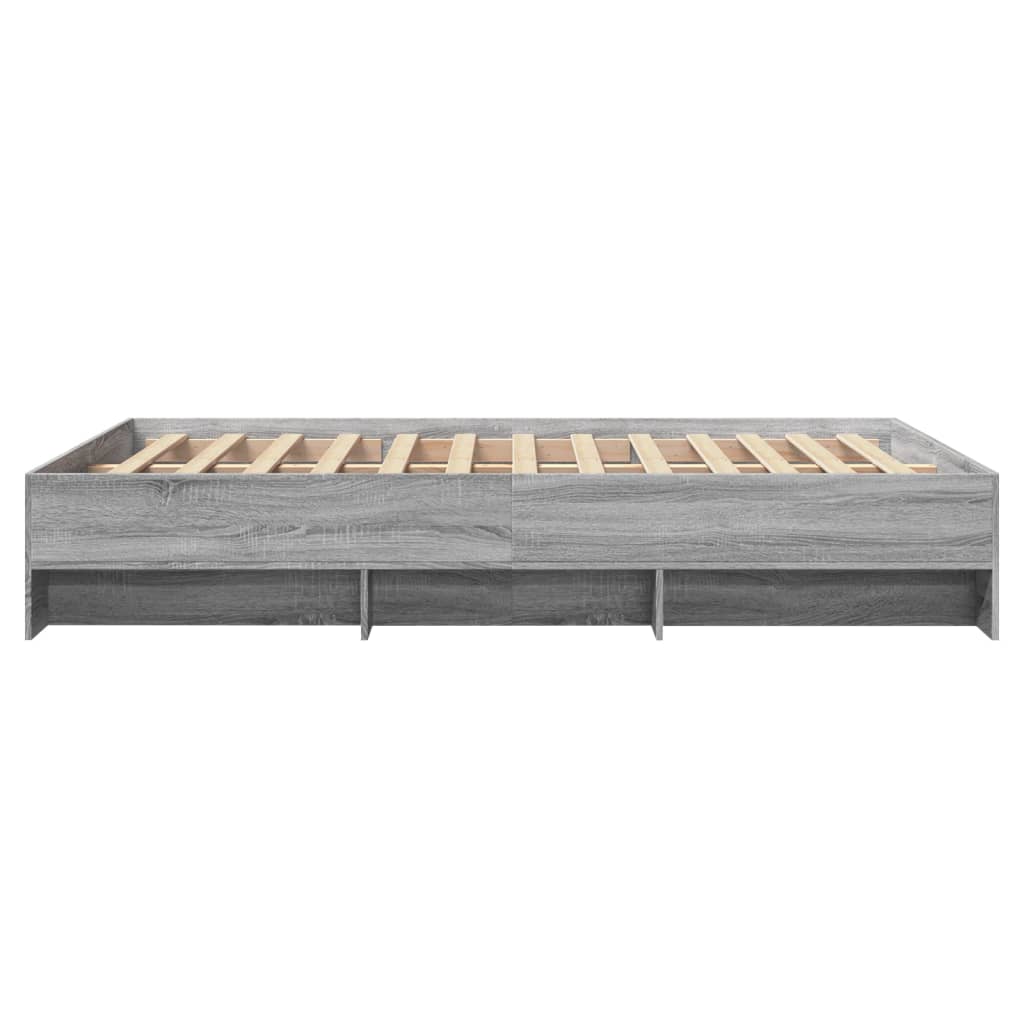 Bedframe bewerkt hout grijs sonoma eikenkleurig 120x200 cm Bedden & bedframes | Creëer jouw Trendy Thuis | Gratis bezorgd & Retour | Trendy.nl