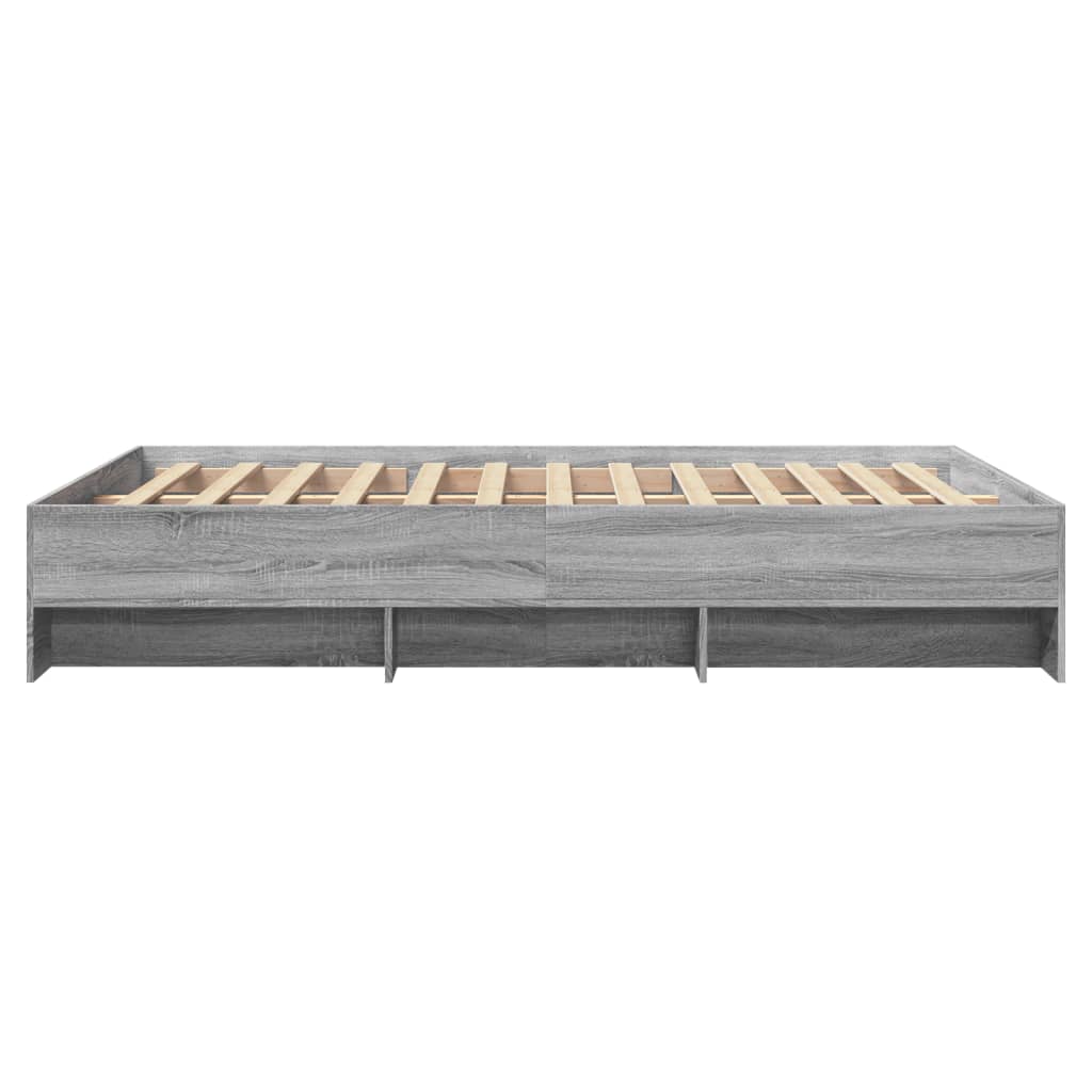 Bedframe bewerkt hout grijs sonoma eikenkleurig 140x190 cm Bedden & bedframes | Creëer jouw Trendy Thuis | Gratis bezorgd & Retour | Trendy.nl