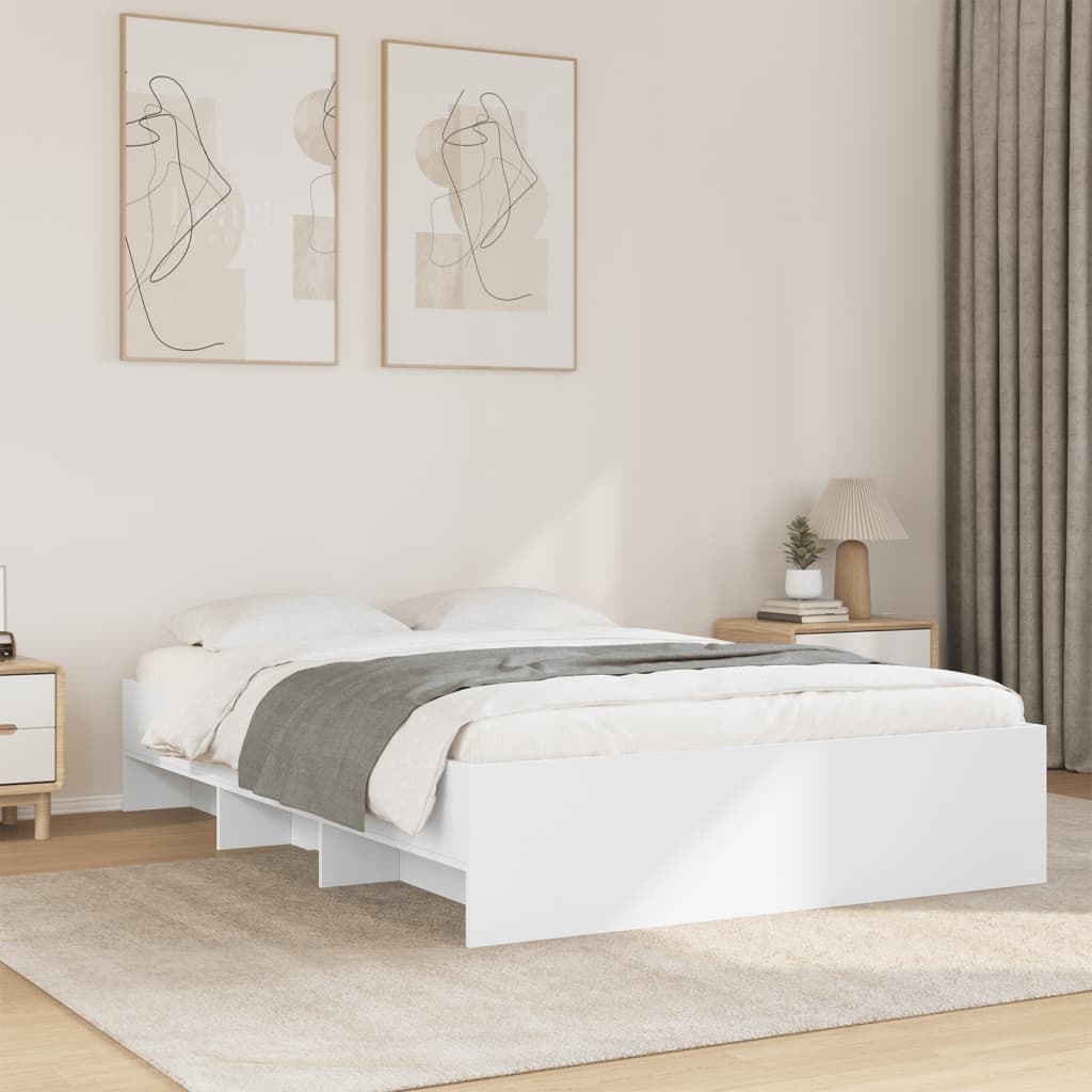 Bedframe bewerkt hout wit 135x190 cm Bedden & bedframes | Creëer jouw Trendy Thuis | Gratis bezorgd & Retour | Trendy.nl