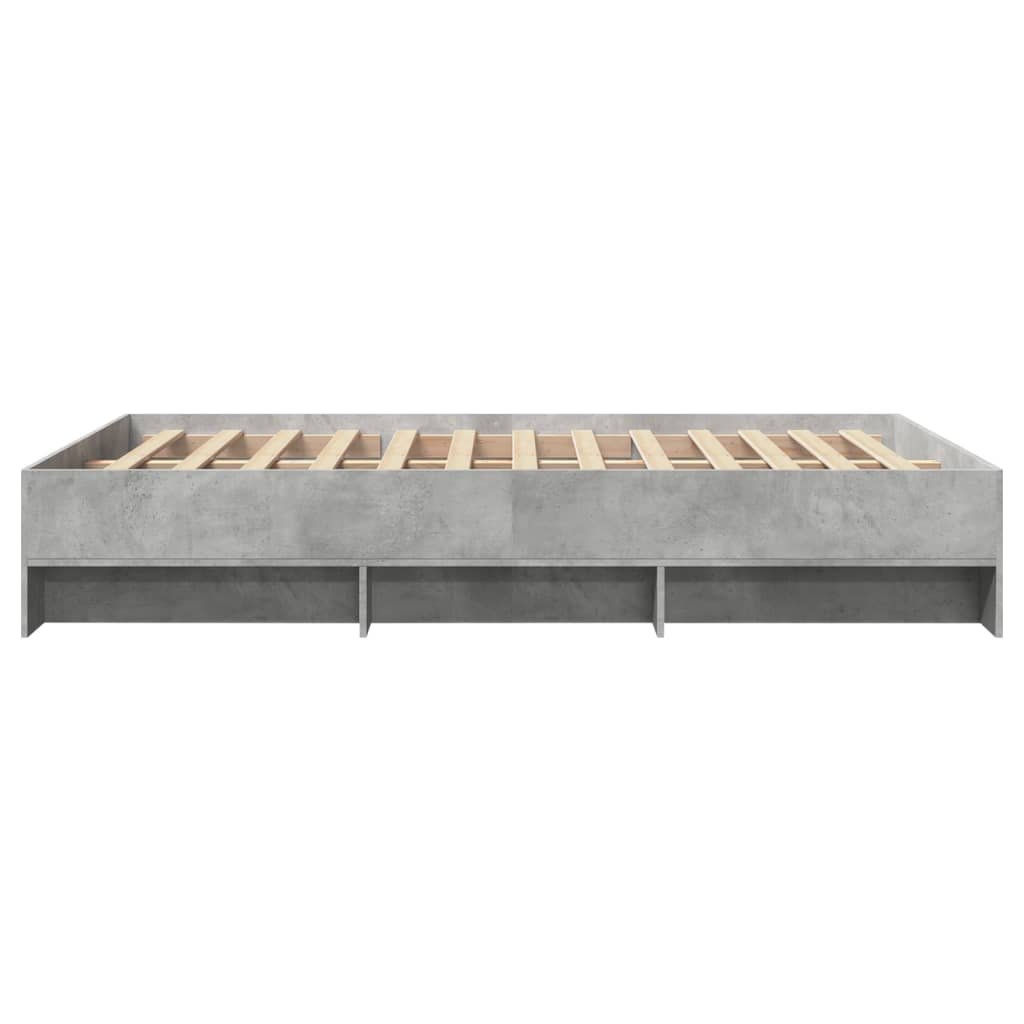 Bedframe bewerkt hout betongrijs 135x190 cm Bedden & bedframes | Creëer jouw Trendy Thuis | Gratis bezorgd & Retour | Trendy.nl