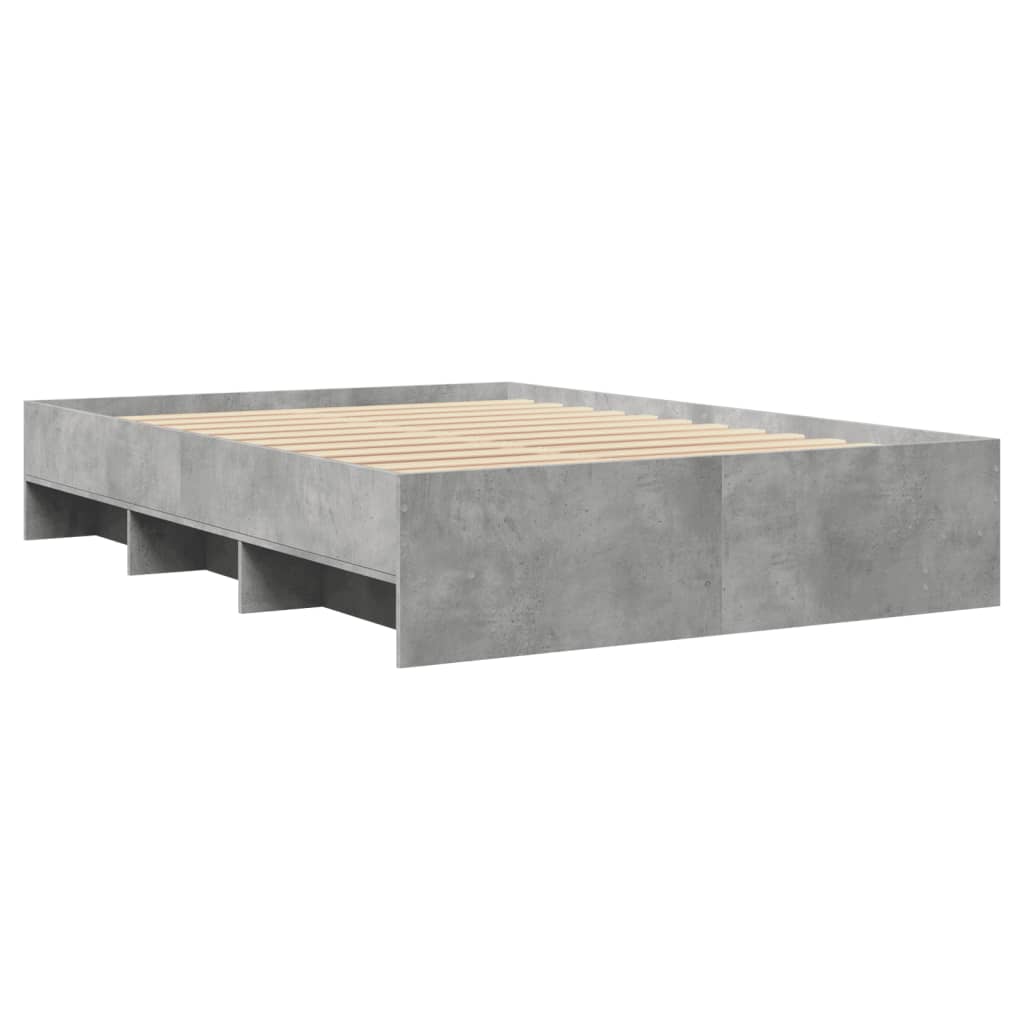 Bedframe bewerkt hout betongrijs 120x190 cm Bedden & bedframes | Creëer jouw Trendy Thuis | Gratis bezorgd & Retour | Trendy.nl