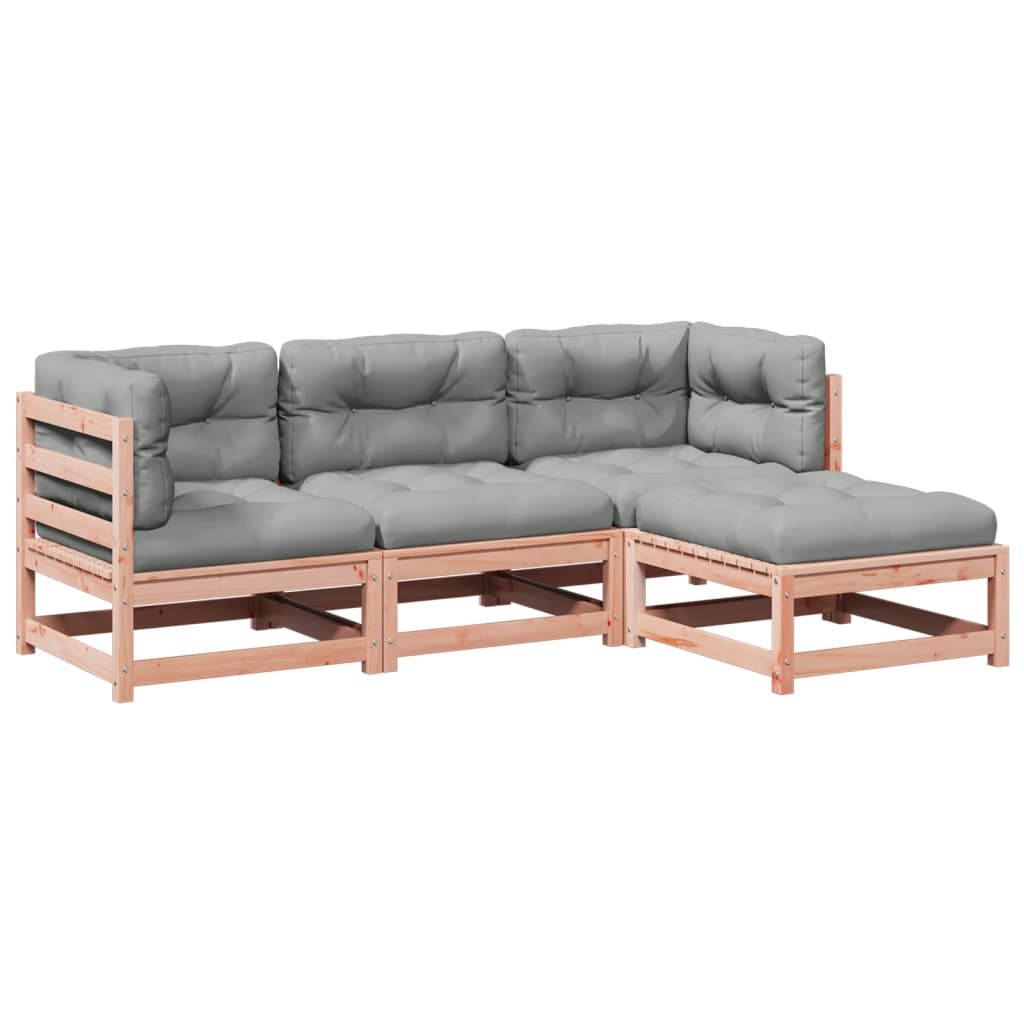 4-delige Loungeset met kussens massief douglas vurenhout Tuinsets | Creëer jouw Trendy Thuis | Gratis bezorgd & Retour | Trendy.nl