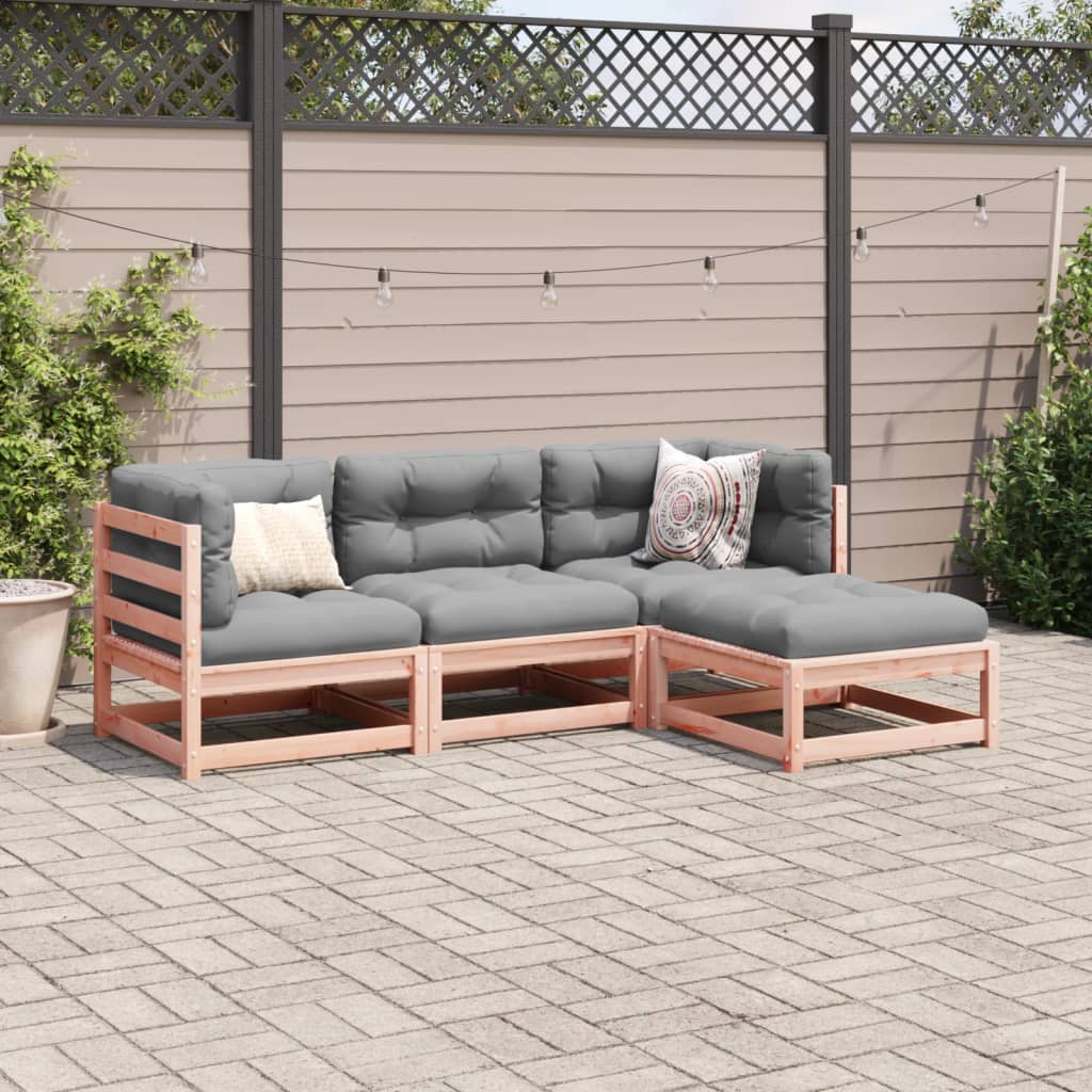 4-delige Loungeset met kussens massief douglas vurenhout Tuinsets | Creëer jouw Trendy Thuis | Gratis bezorgd & Retour | Trendy.nl