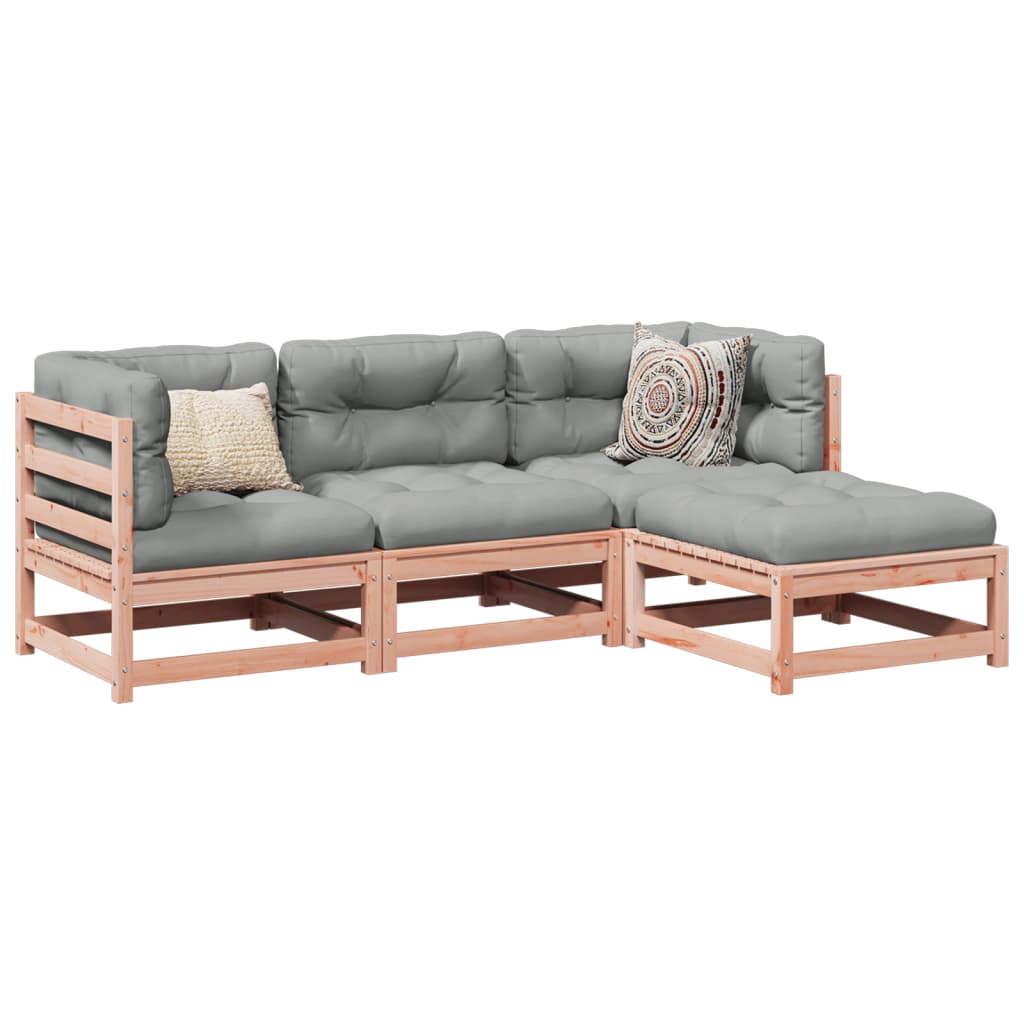 4-delige Loungeset met kussens massief douglas vurenhout Tuinsets | Creëer jouw Trendy Thuis | Gratis bezorgd & Retour | Trendy.nl