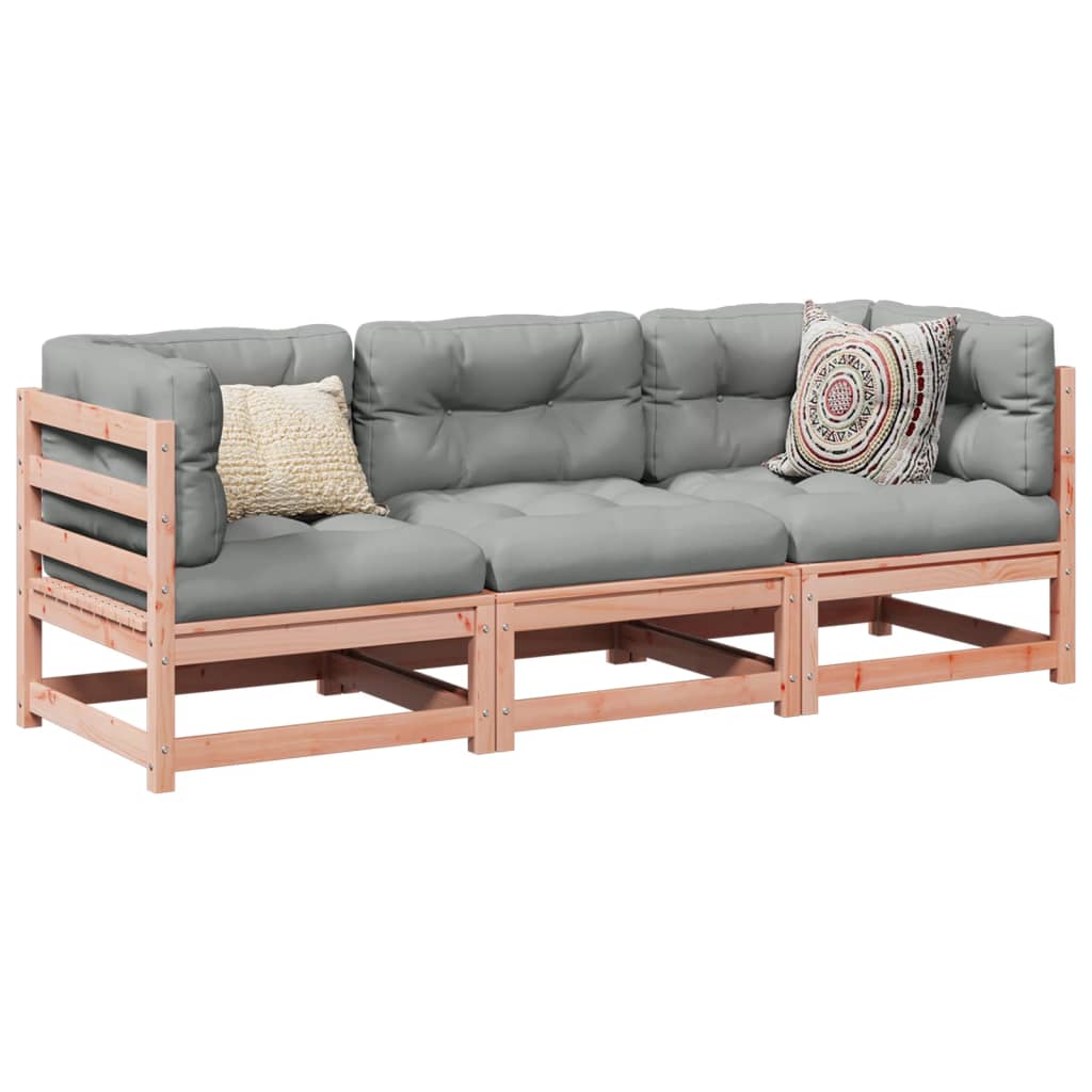 3-delige Loungeset met kussens massief douglas vurenhout Tuinsets | Creëer jouw Trendy Thuis | Gratis bezorgd & Retour | Trendy.nl