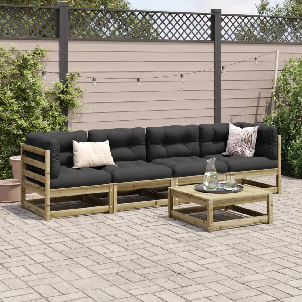 5-delige Loungeset geïmpregneerd grenenhout Tuinsets | Creëer jouw Trendy Thuis | Gratis bezorgd & Retour | Trendy.nl