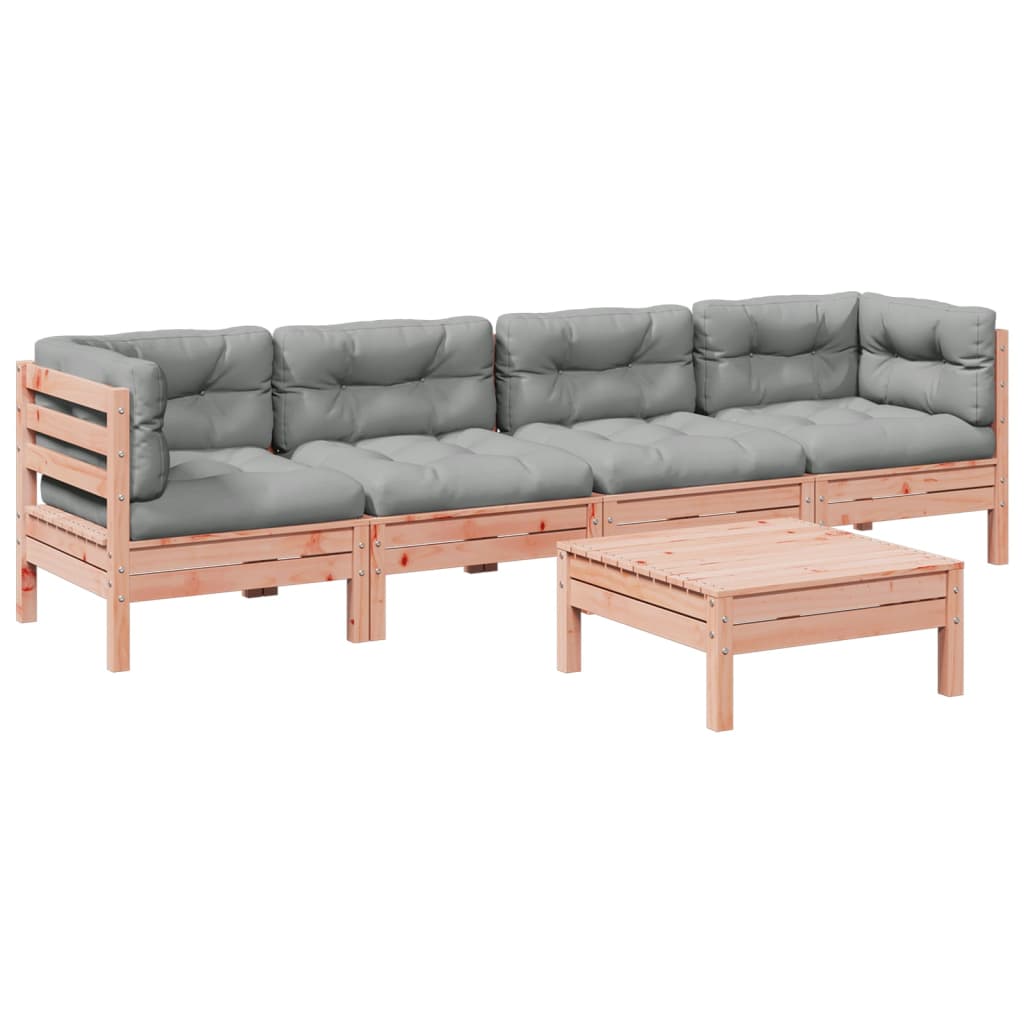 5-delige Loungeset met kussens massief douglas vurenhout Tuinsets | Creëer jouw Trendy Thuis | Gratis bezorgd & Retour | Trendy.nl